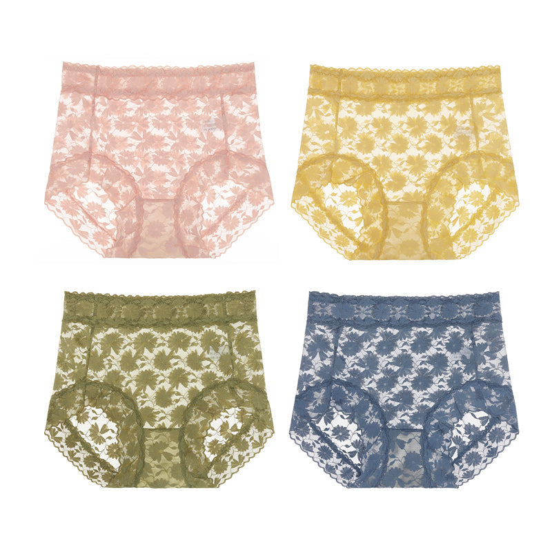 Sexy Seamless Thin Lace Silk Care Panties