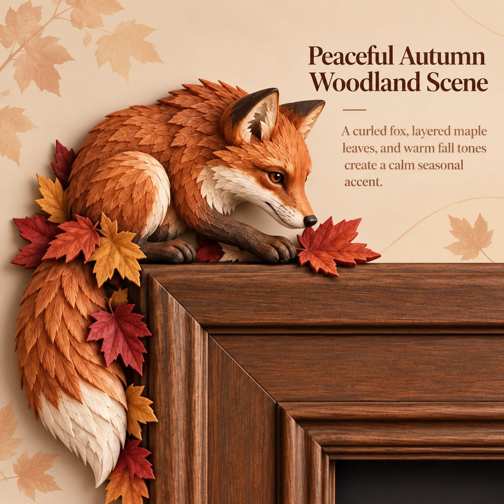 🎉Autumn Fox & Maple Leaves Door Frame Corner Decor