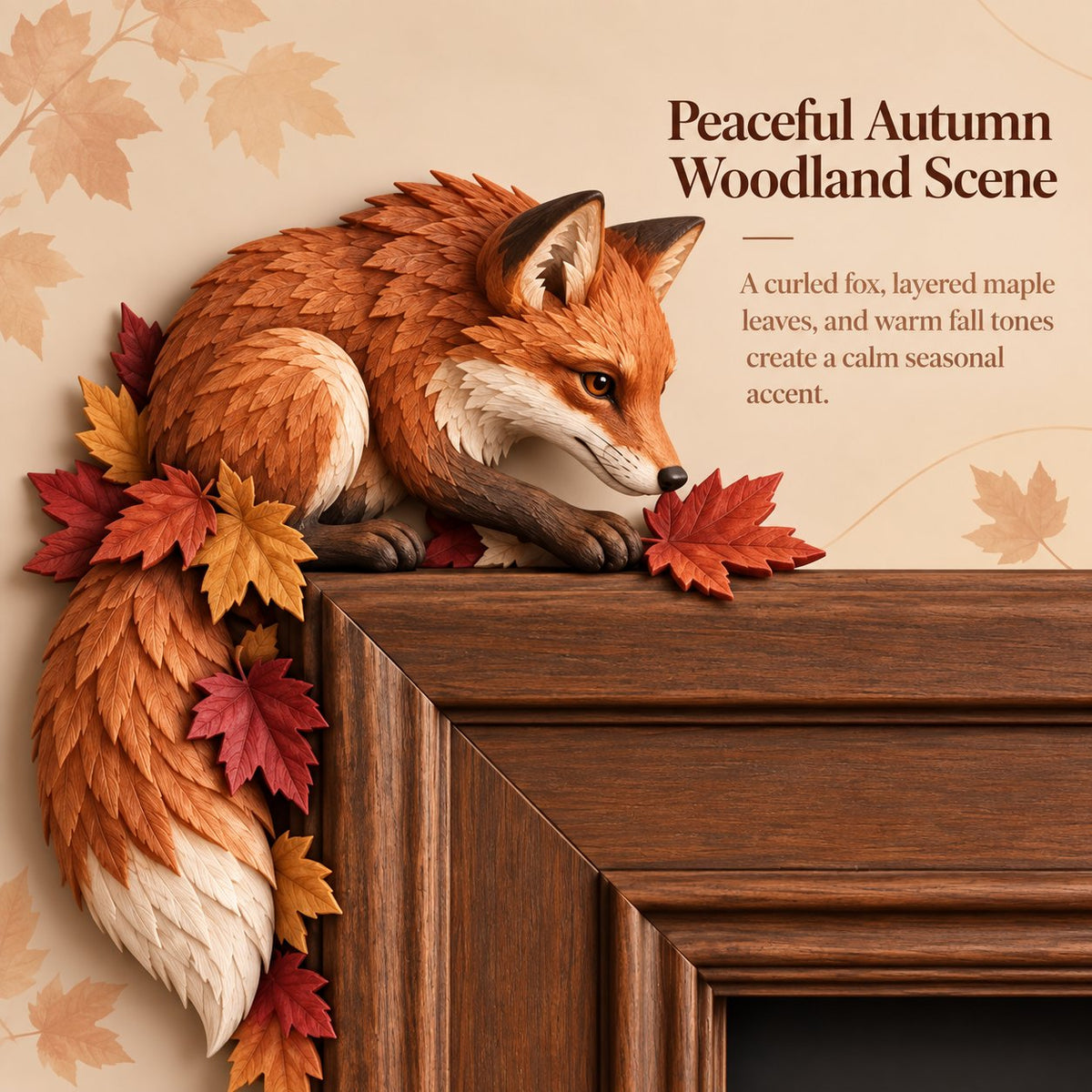 🎉Autumn Fox & Maple Leaves Door Frame Corner Decor