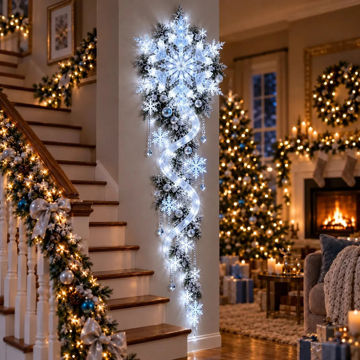 ⭐🔥❄️ Giant Snowflake Blizzard TrailTM- Let the Snowstorm Glow Indoors