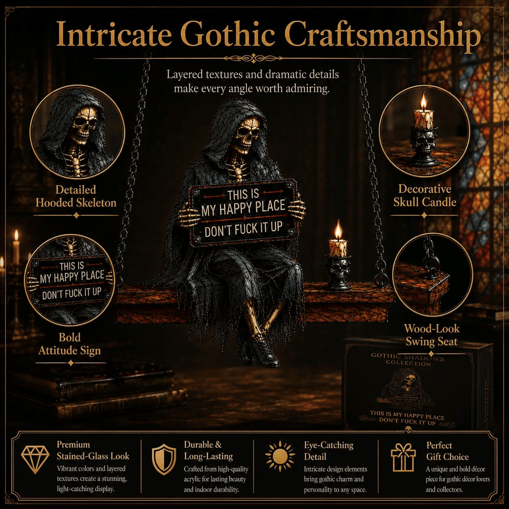 Gothic Skeleton Sun Catcher 💀 Handmade Stained Glass Suncatcher