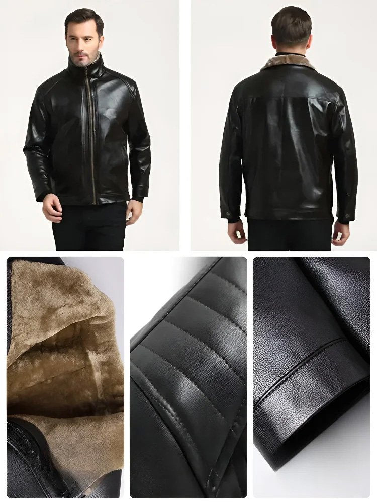 🔥Free shipping🔥Men‘s Quilted Faux Leather Jacket[Fashion and warmth]