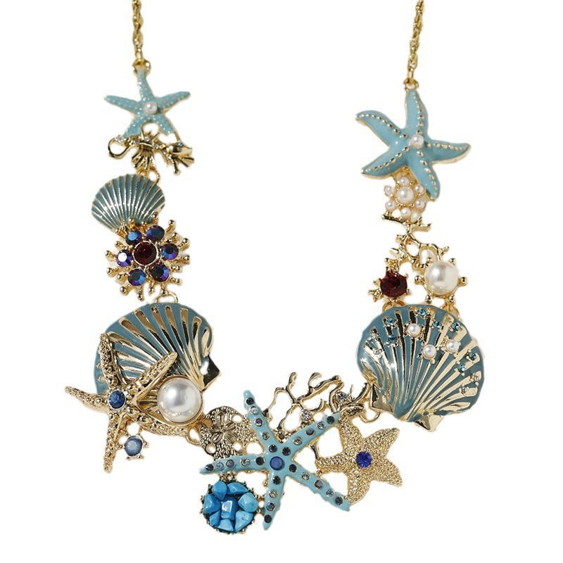 Shell Starfish Pearl Necklace