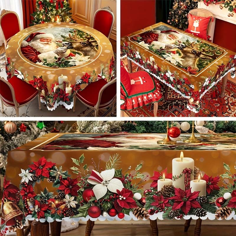 🎄Tovaglia di Natale – Decorazione festiva per la tavola di Natale e le festività, lavabile