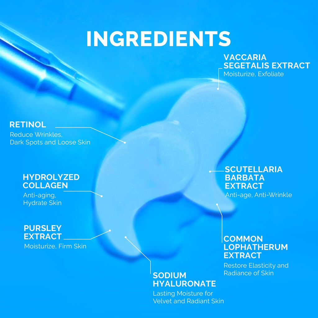 Under Eye Patches for Dark Circles: 60 Pcs Retinol Collagen Eye Gels Mask - Reduce Wrinkles Puffy & Bags