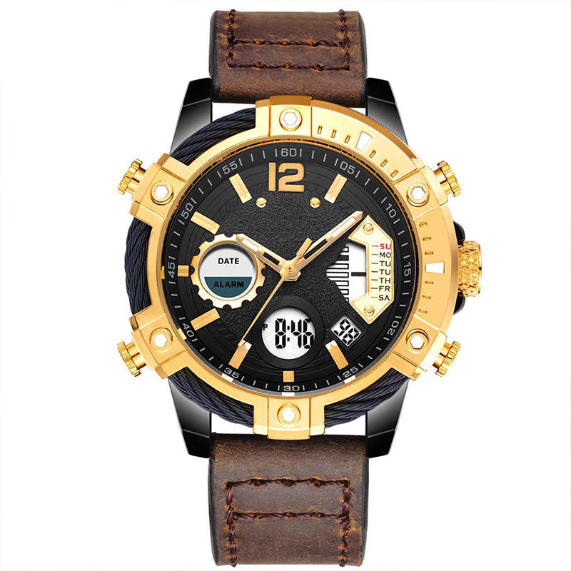 📢📢⏰Multifunctional Dual Display 3ATM Waterproof Men's Quartz Sports Watch