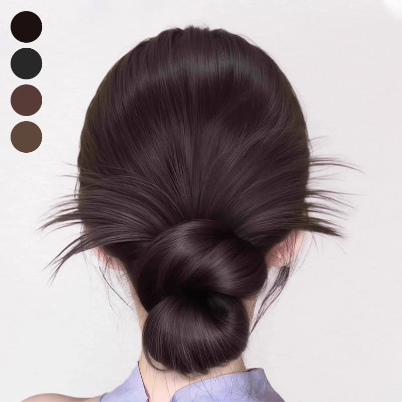 🎉Clip-on Feathered Bun Wig