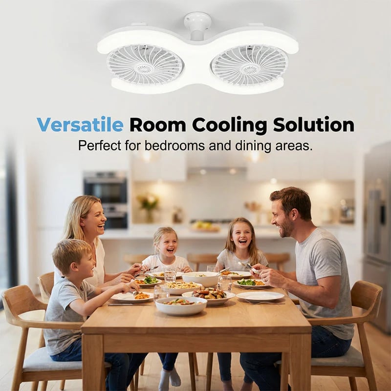 📢📢 ⏰Dual-Head LED Ceiling Fan with Light
