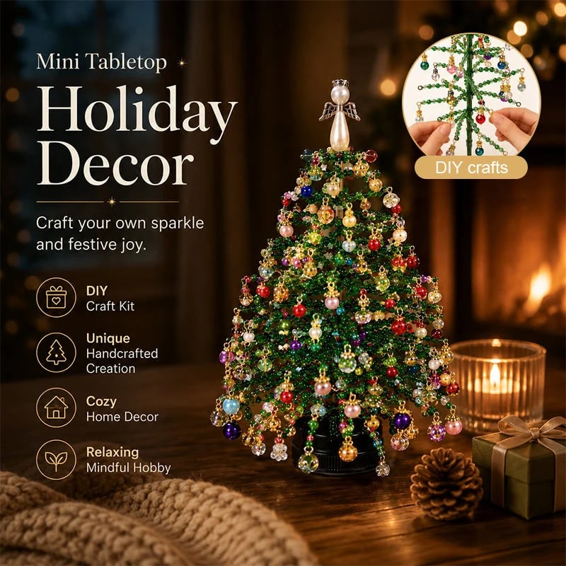 🎄 DIY Beaded Christmas Tree Kit – 🎅Create Your Own Sparkling Holiday Decoration