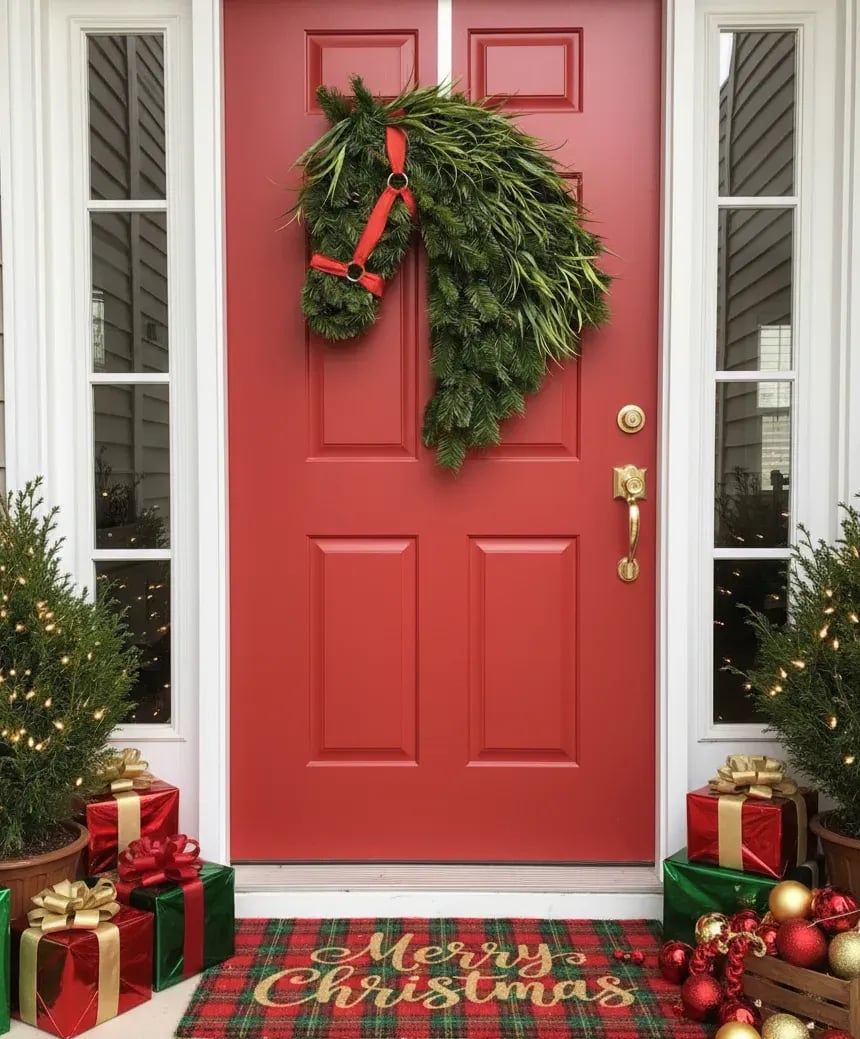 🐴Horse Head Wreath – Farmhouse Equestrian Door Decor✨