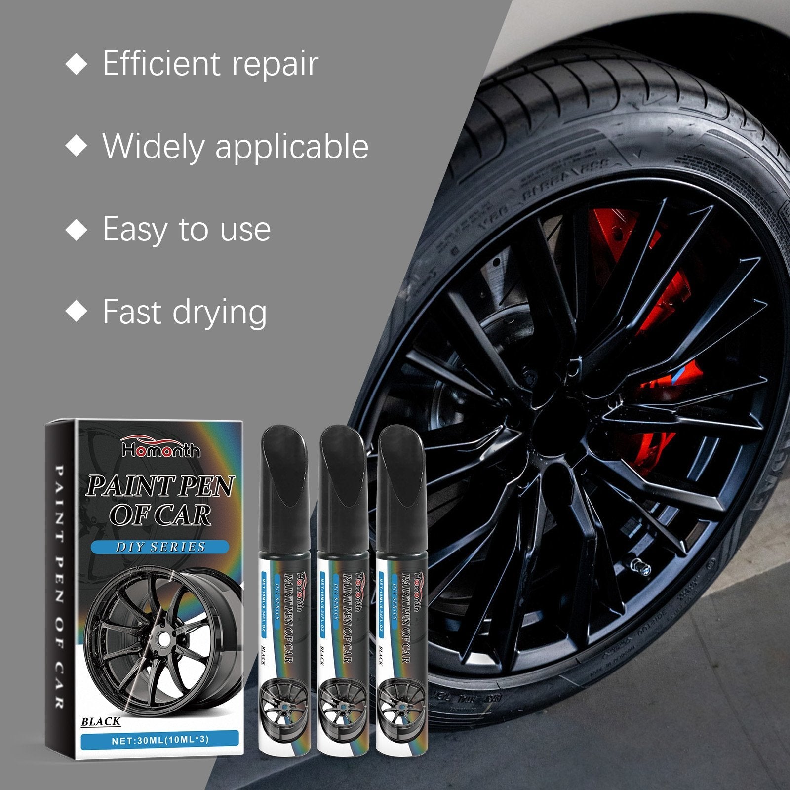 Magic Car Scratch Repair Pen – Fix rim scratches in minutes. Permanent, no‐drip formula. Includes clear coat. ✨🔧