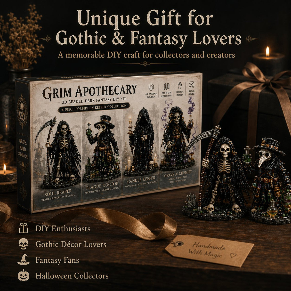Grim Apothecary Beaded DIY Kit – 4 Dark Fantasy Display Pieces