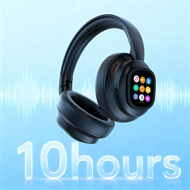 ✨ AI Bluetooth Headphones - Smart LCD Display & Voice Assistant with Premium Sound Quality for Music & Calls 📱✨