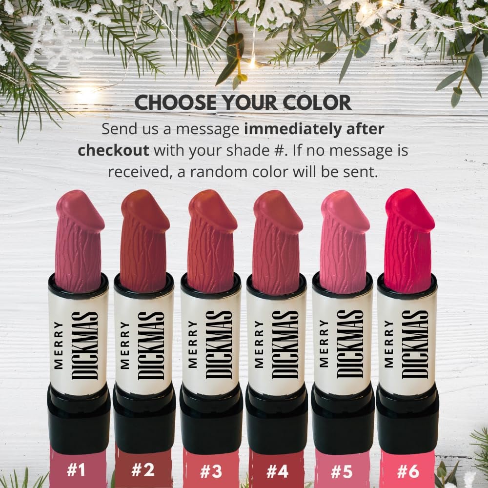 🎄 “Merry Dickmas” Funny Lipstick Holiday Collection – 12 Shades of Sassy, Long-Lasting, Paraben-Free Fun! 🎁
