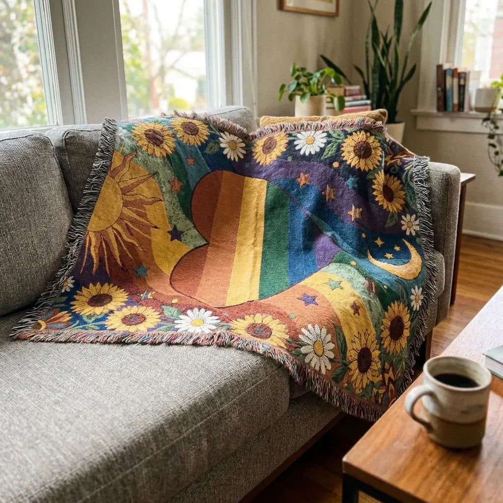 🏳️‍🌈Handmade Woven Pride Blanket | For Belonging, Visibility & Unapologetic Self-Expression