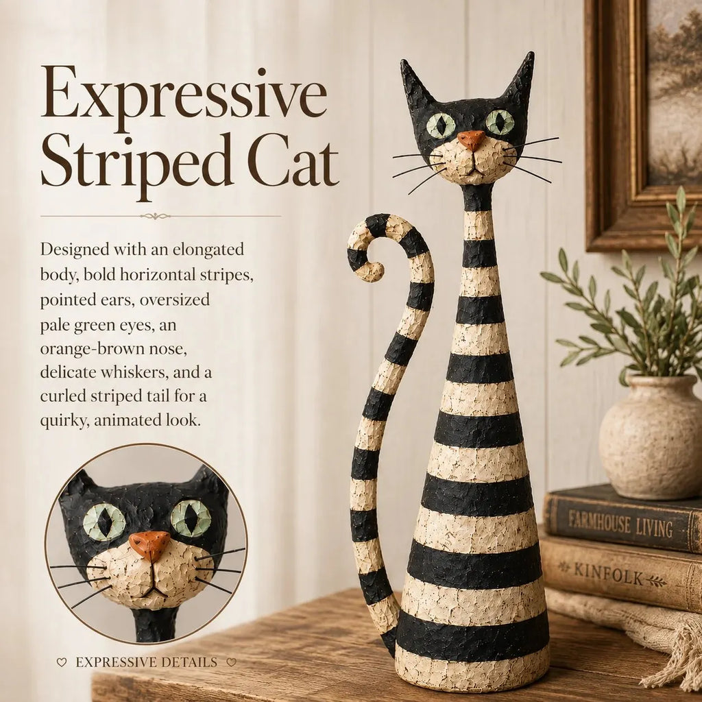 🎉✨Vintage  Cat & Lady Sculptures