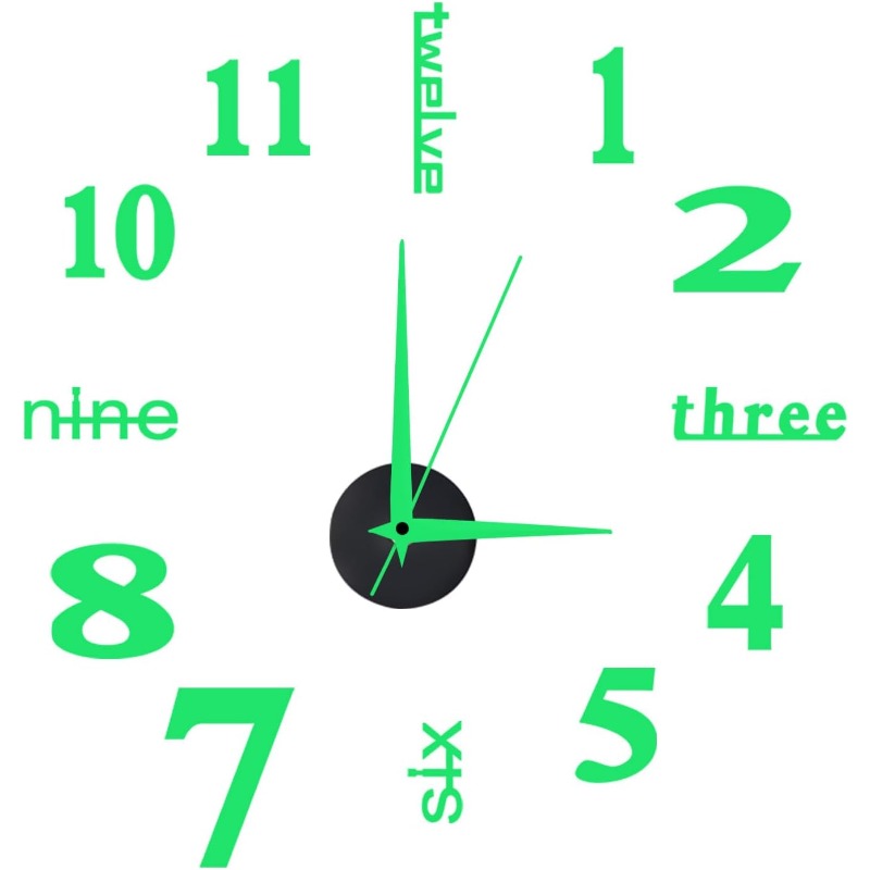 Luminous Frameless 3D Wall Clock