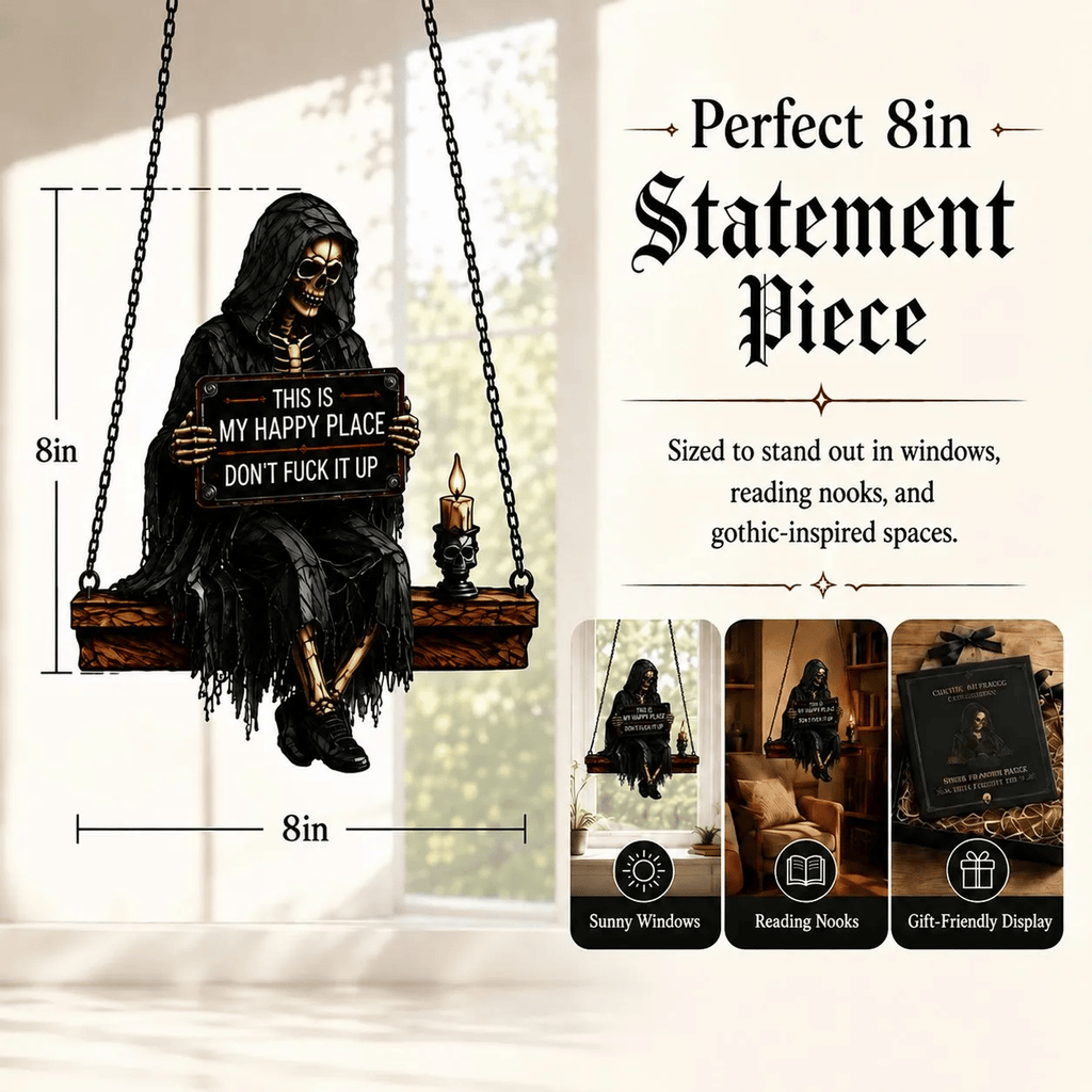 Gothic Skeleton Sun Catcher 💀 Handmade Stained Glass Suncatcher