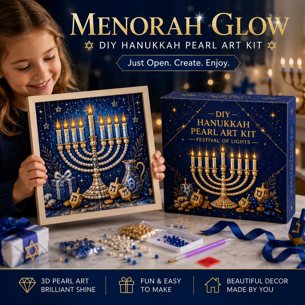 🎁  Festival of Lights Sale - DIY Hanukkah Pearl Art Kit ✨