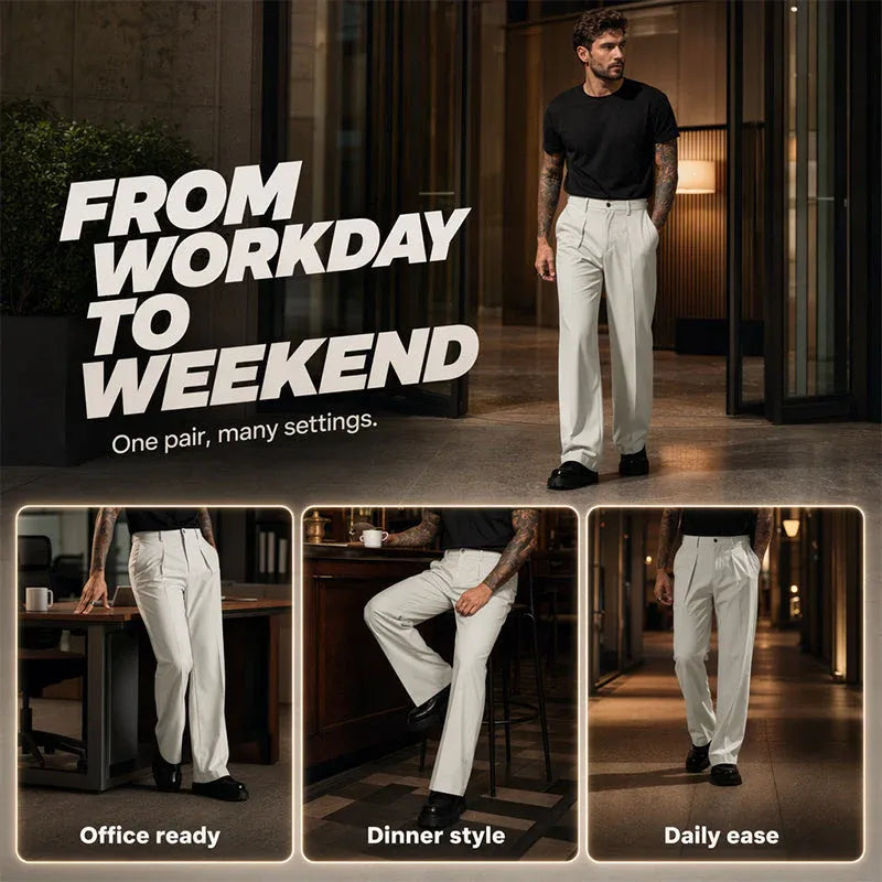 ⏳Limited-time⏰Men's Soft Draped Straight Leg Trousers👖