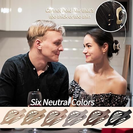 🌞Summer Hot Sale✨French Concord Flat Hair Clips, Curved Claw Clips for Women Girls, Lay Down Claw Clips, Valentine's Day Gifts Accessories