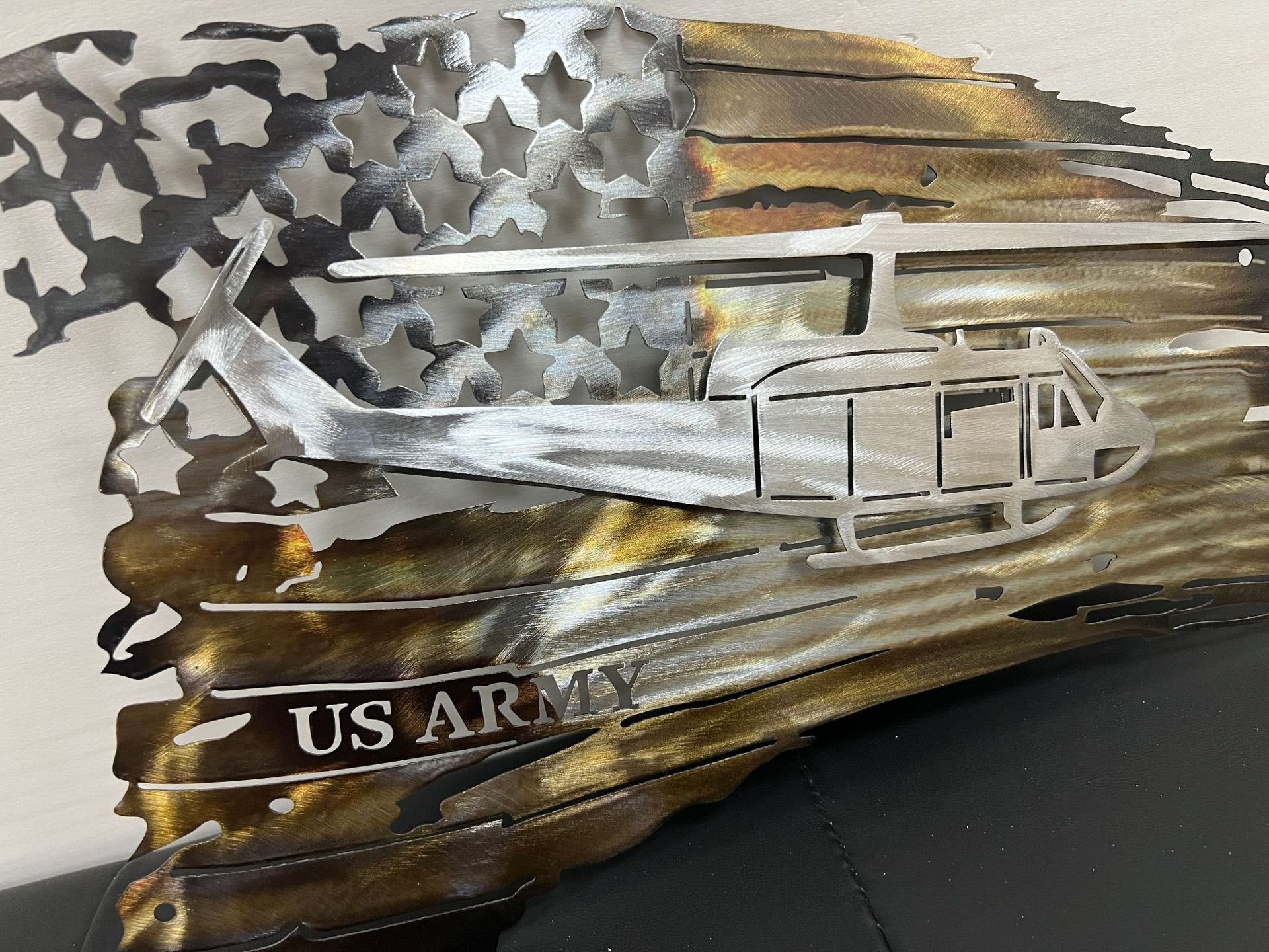 (🎁Father's Day Sales🎁)Tattered American Flag - Huey Edition(40cm*20cm /16in*8in)