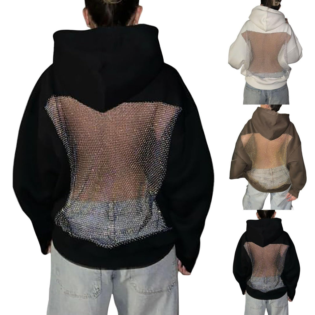 Hollow Mesh Back Hoodie Women's