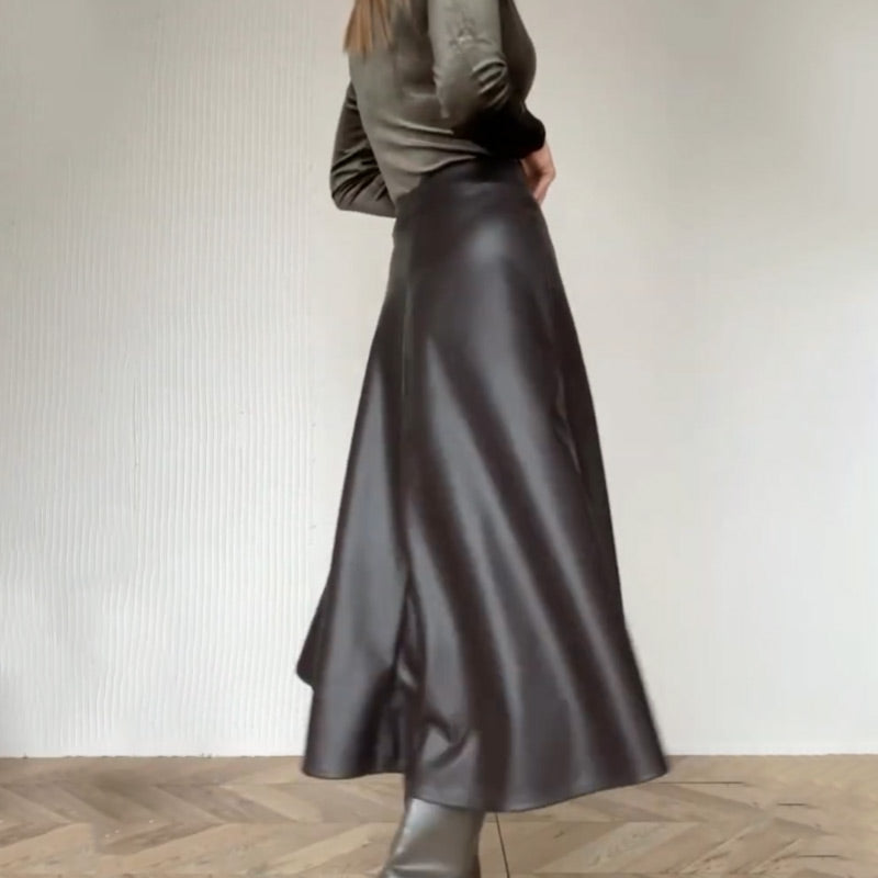 ✨ Women's Elegant Glossy Solid Color Skirt – Chic & Stylish! ✨