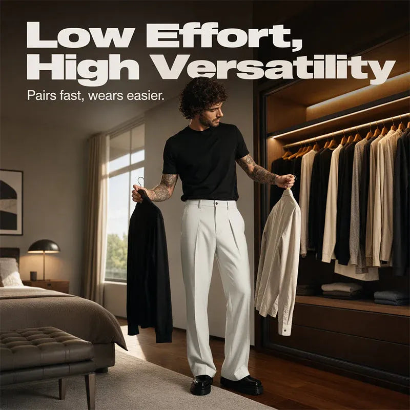 ⏳Limited-time⏰Men's Soft Draped Straight Leg Trousers👖
