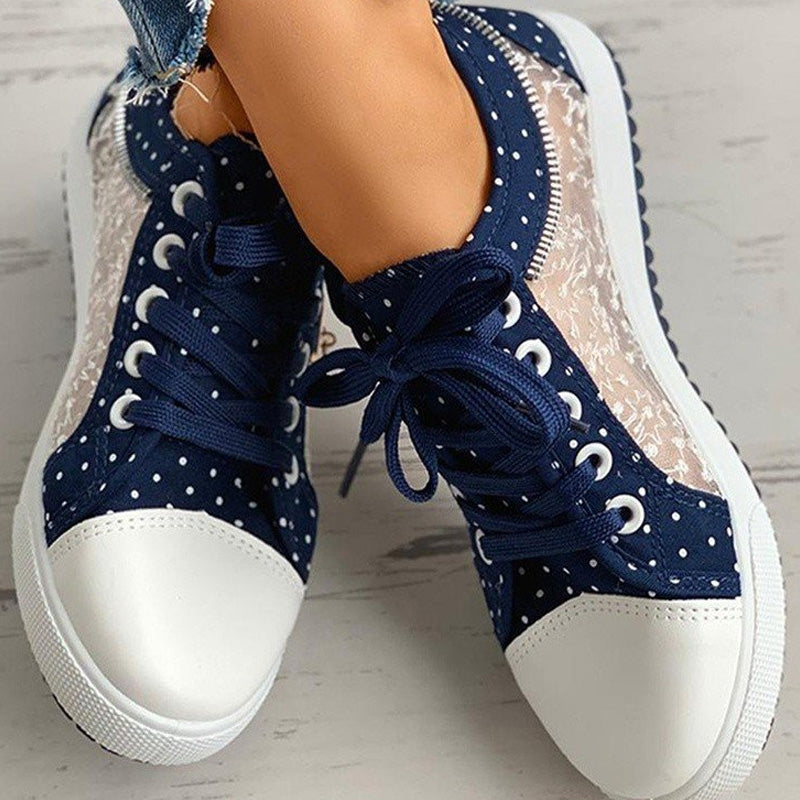 🎉Women's Casual Flat Round Toe Lace Up Low Top Shoes