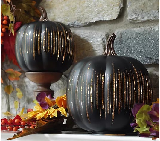 🔥 Illuminated Starry Night Glass Pumpkins by Valerie