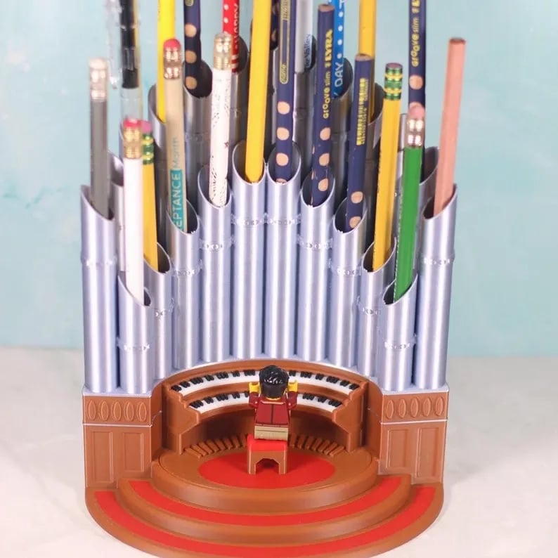 "Pipe Organ Pen & Pencil Holder 🎹🖊️ – Unique Desk Organizer"
