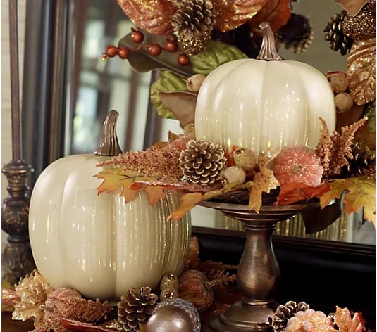 🔥 Illuminated Starry Night Glass Pumpkins by Valerie