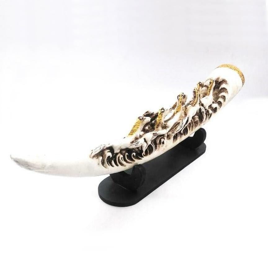 Eight Running Horses Carved In Tusk | Feng Shui Table Accent