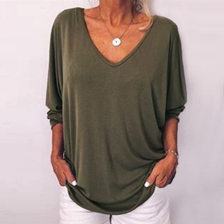 Plus Size Women Loose  Baggy T-Shirt Button👚