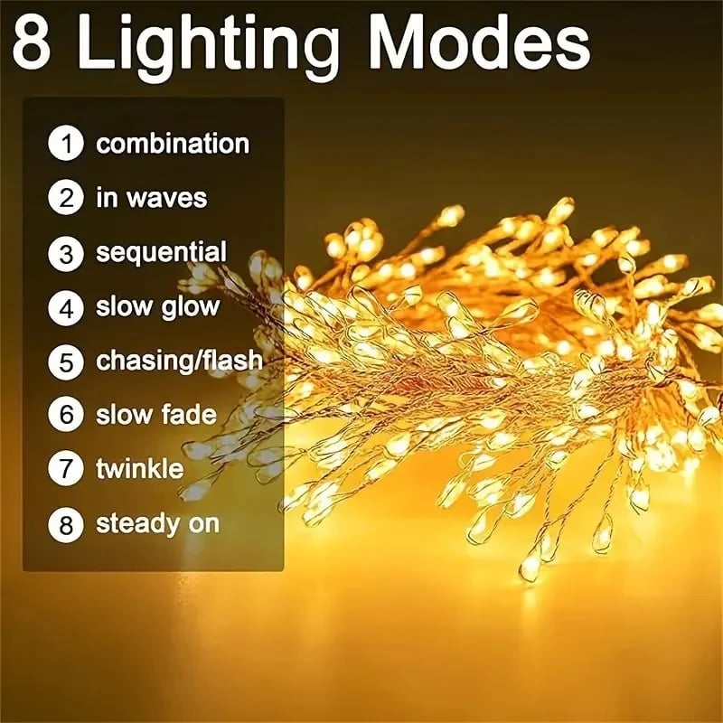🎁🎄Copper wire string light with firecracker-style lights