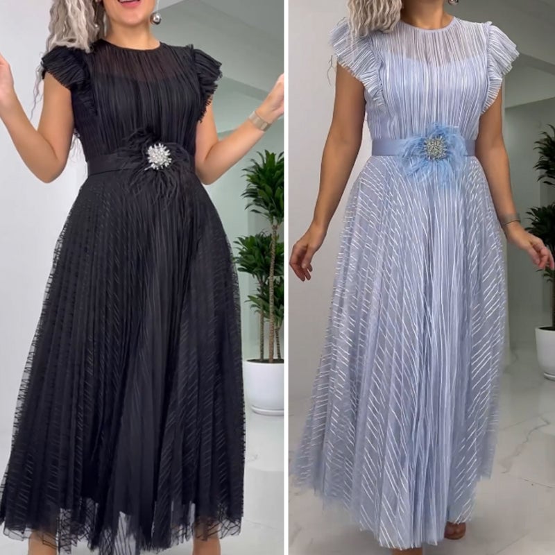 🌸Spring Specials🌸 Gauze Spun Pleated Slim Fit Dress