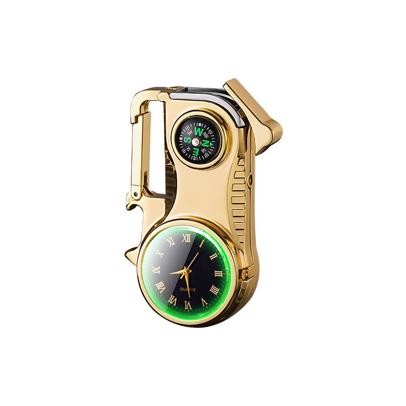🔥HOT SALE🔥Multifunctional lighter with watch🔥 — — Watch/compass/keychain/bottle opener/cool lamp in one