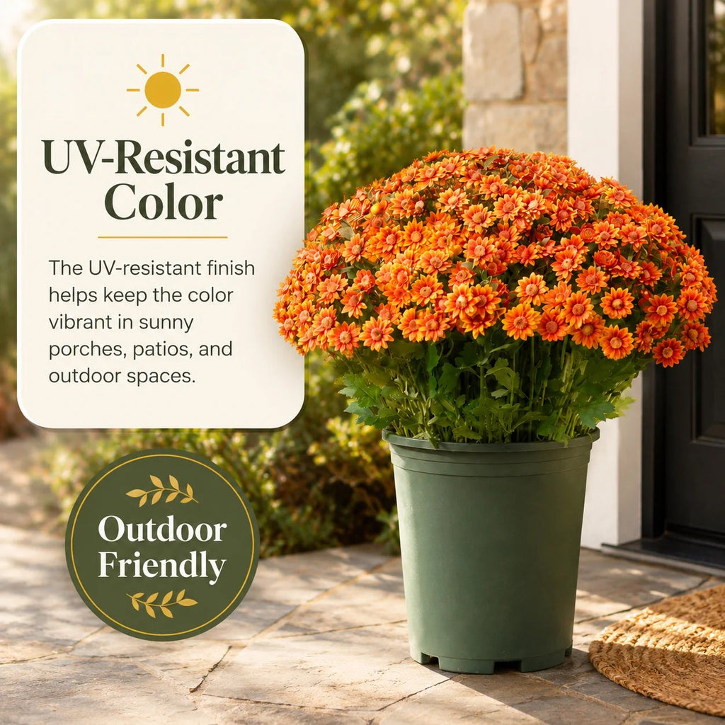 🌼🍂 Full-Bloom Artificial Mum Flower Bushes