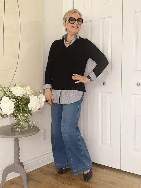 🔥Seamed Front Wide Leg Jeans
