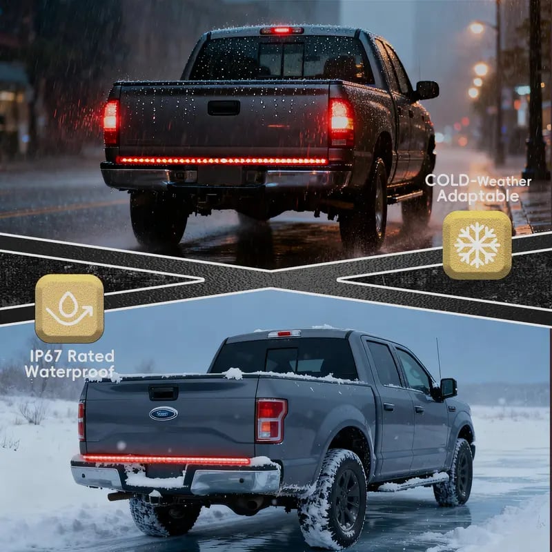 Upgraded Truck Tailgate Light Bar Strip  LED Bar with Red Running Brake Sequential Turn Signals Strobe Lighting White Reverse