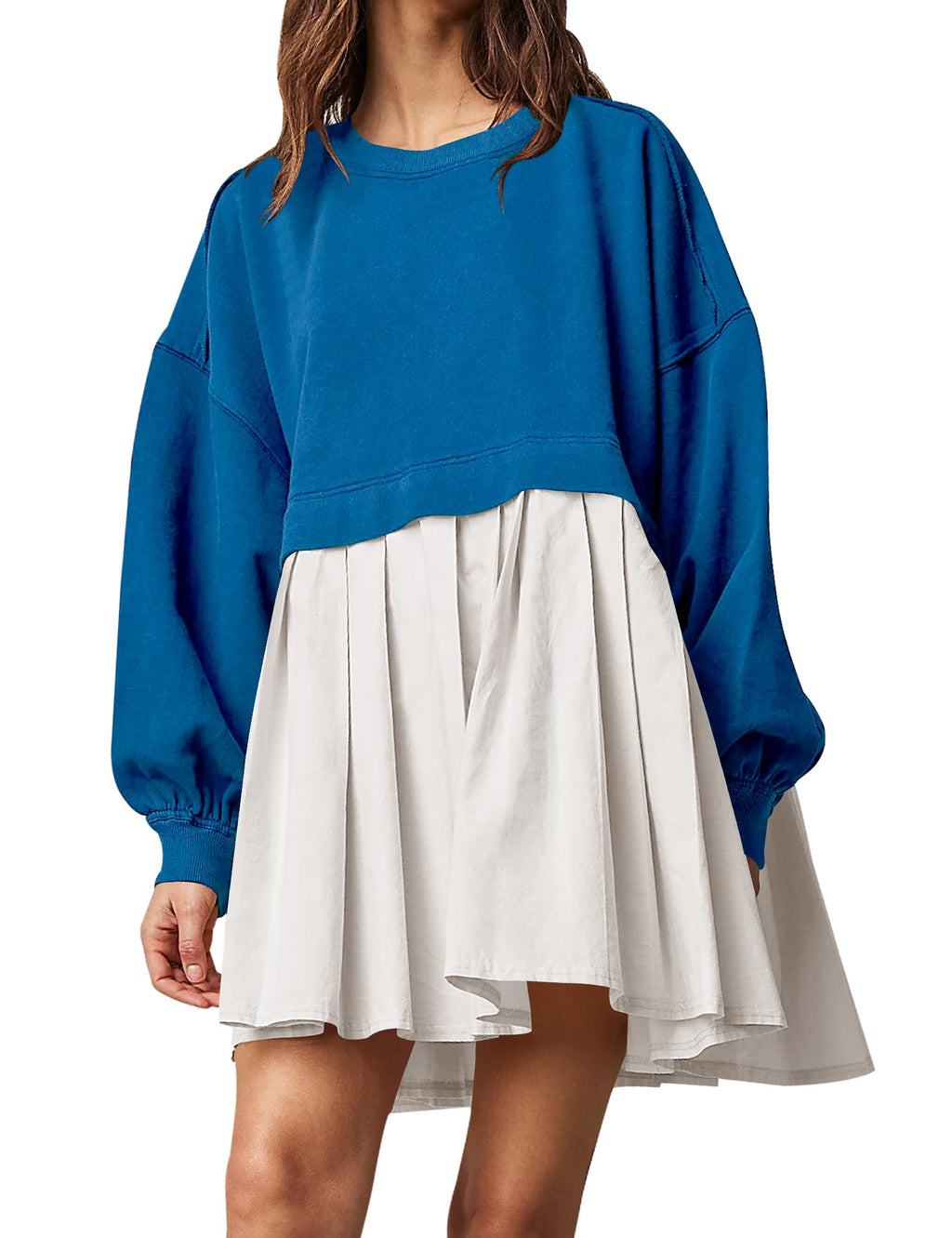 ⏰Womens Oversized Sweatshirt Dress Crewneck Mini Dress