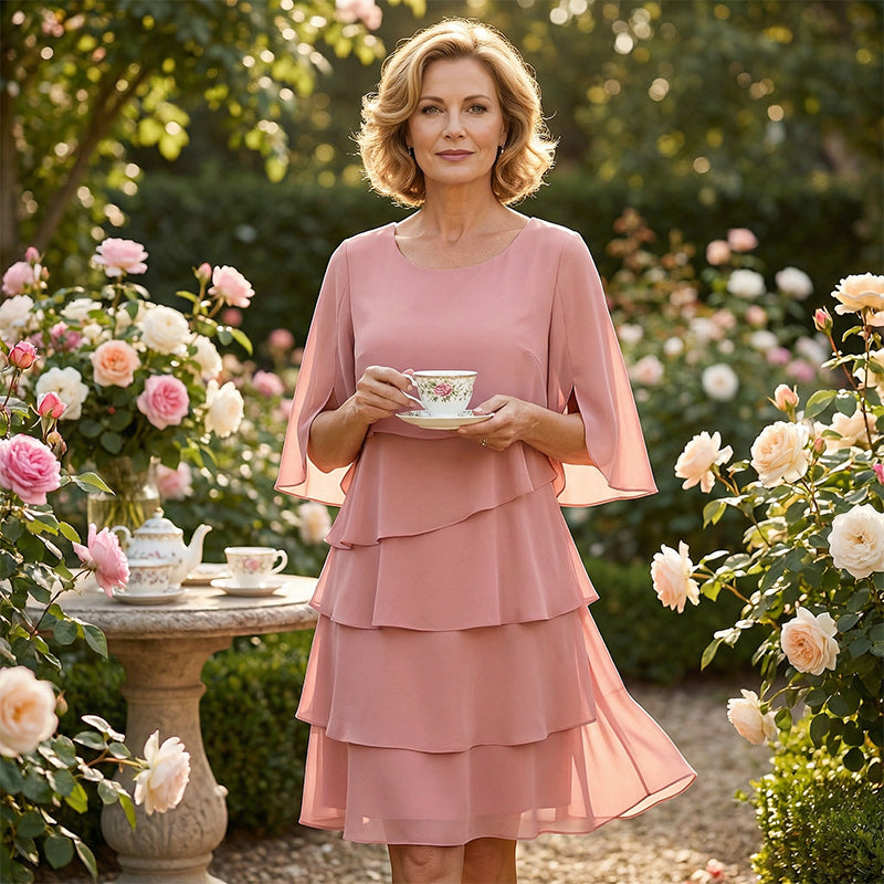 🎁 Women's Elegant Layered Ruffle Sleeve Dress – Effortless Style for Every Occasion 💃