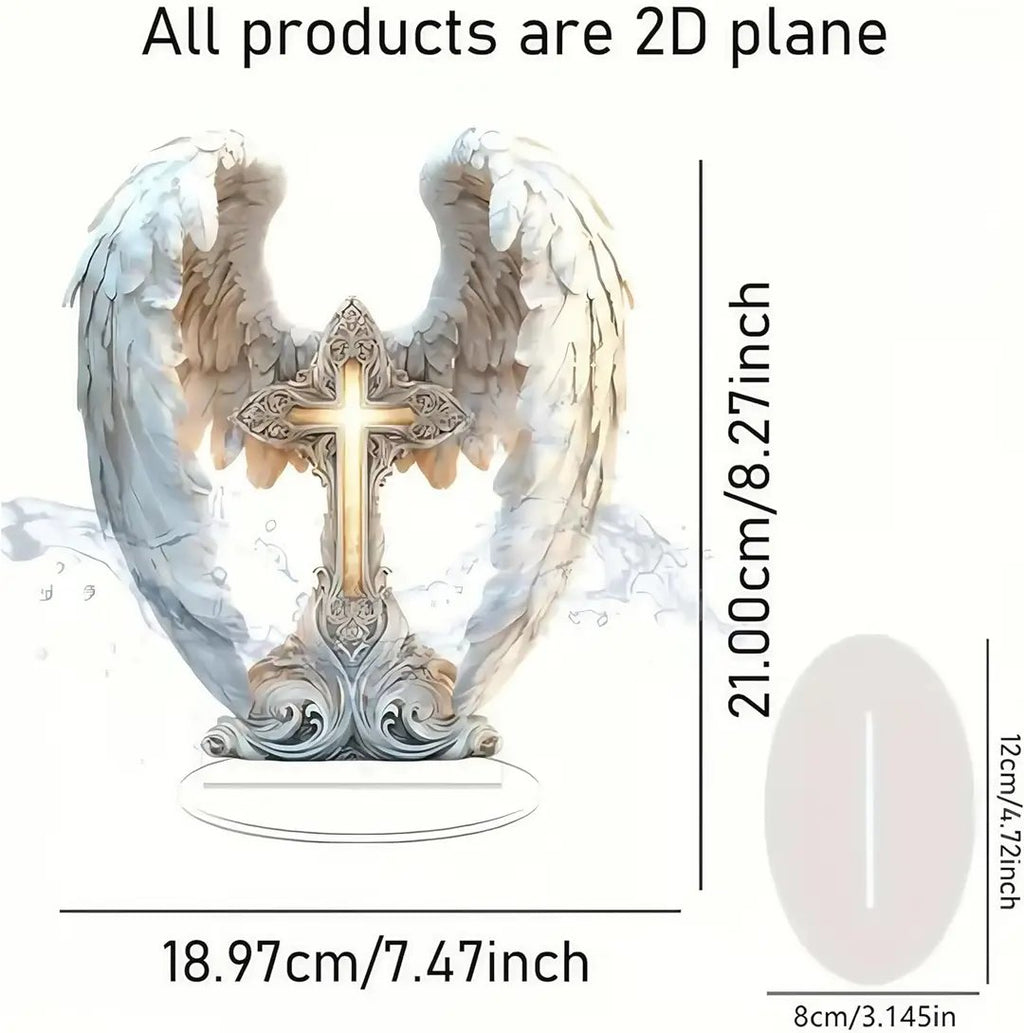 💖⭐Gorgeous Angel Wings Cross Decoration