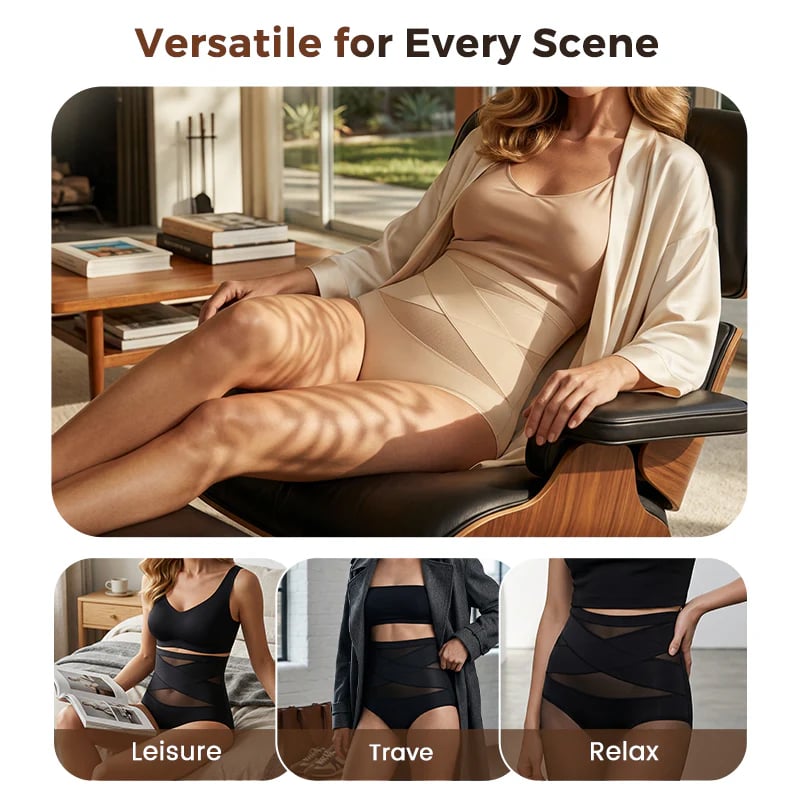 🌸Limited-Time Off-Buy 2 Get 1 Packs✨Plus-Size High-Waist Cross Tummy Control Panties