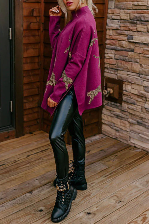 ⏳Casual Retro Tiger and Leopard Print Long-sleeved Top