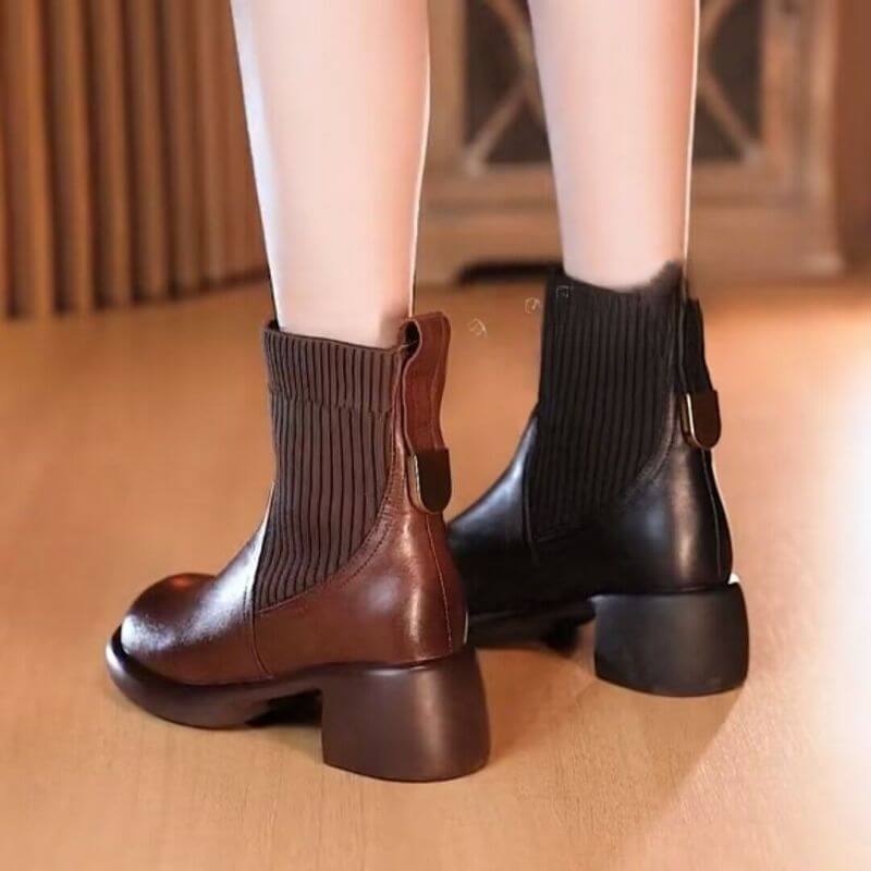 Women’s Fashion Knitted Stretch Cover Martin Boots