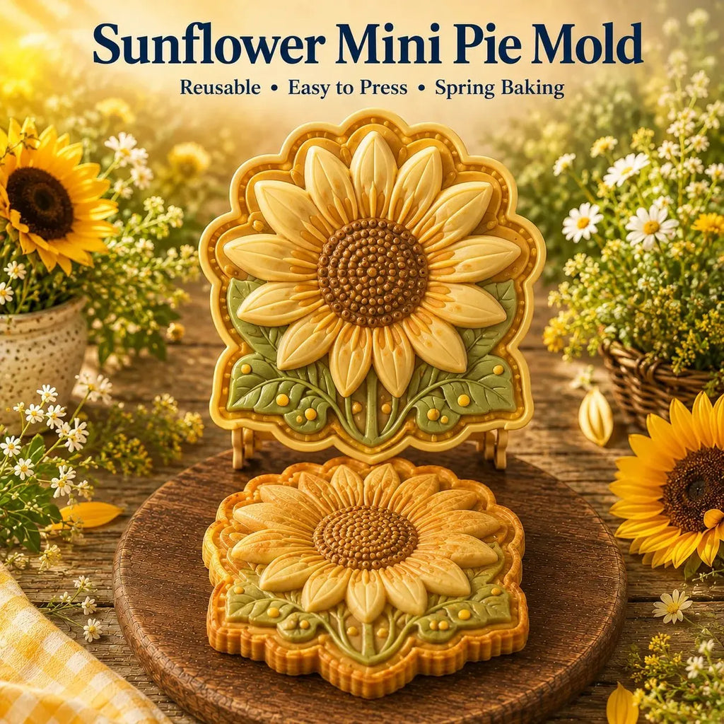 ⏳🌸 8-Design Spring Garden Mini Pie Mold Collection | Reusable Embossed Molds for Shaping Detailed Bee, Butterfly, Ladybug, Sunflower, Cottage & More