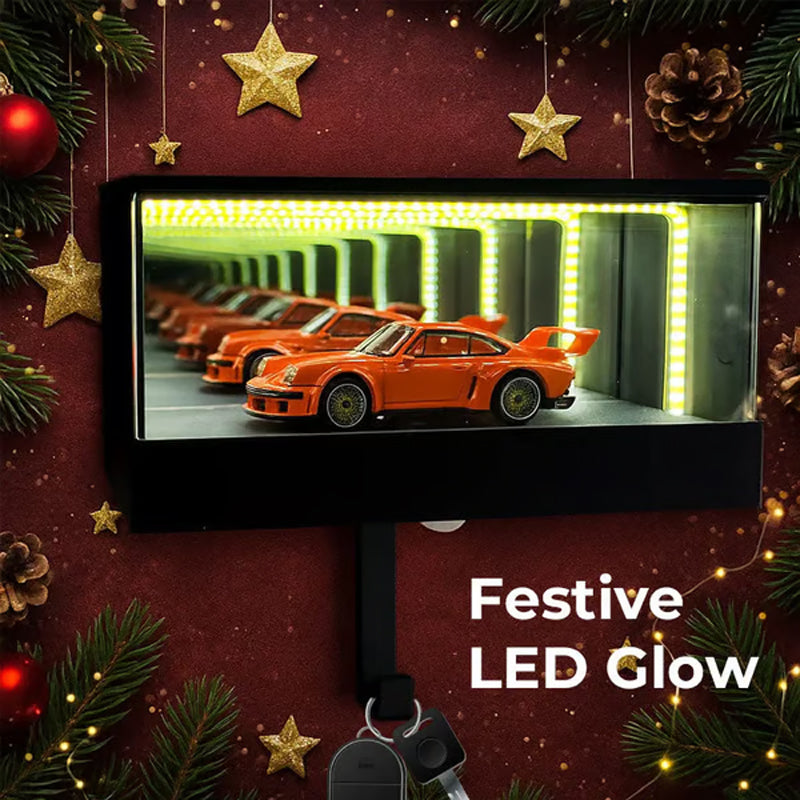 🚗 Infinity Mirror LED Garage Key Holder