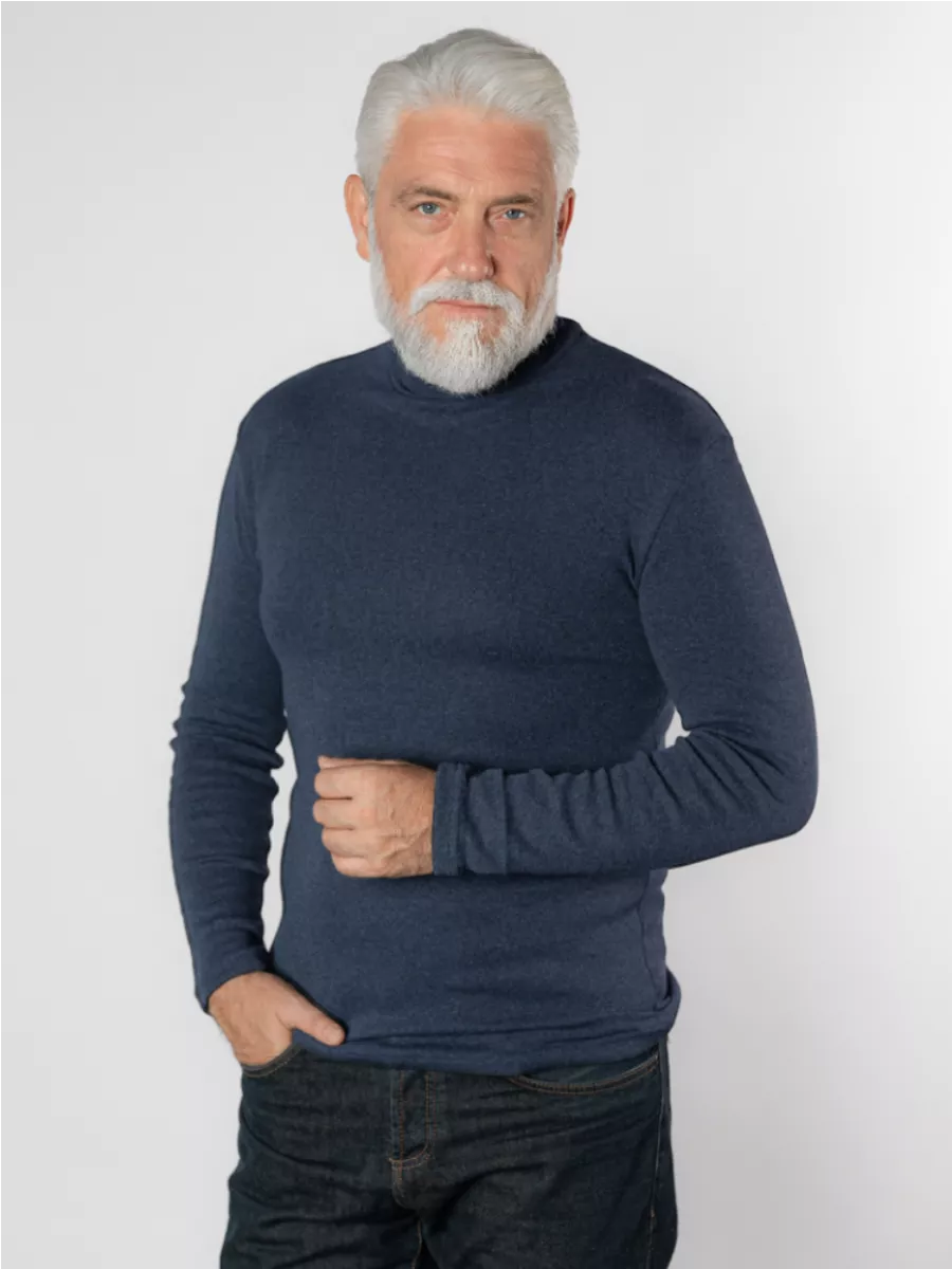 ✨🎅Men's thermal cotton T-shirt with a high neck: warm, breathable & casual for autumn-winter! ❄️
